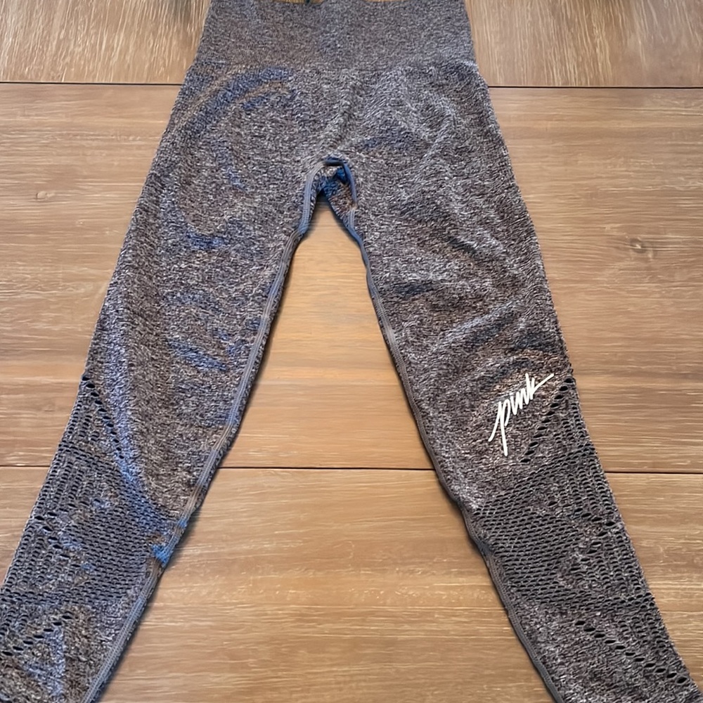Pink Victoria’s Secret Gray Workout Leggings Size XS